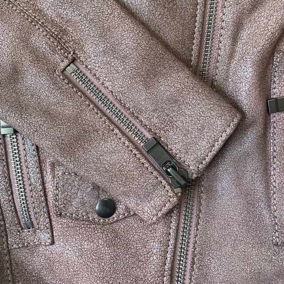 AS by DF Cult Leather‎ Moto Jacket in Metallic Rose - Picture 5 of 8